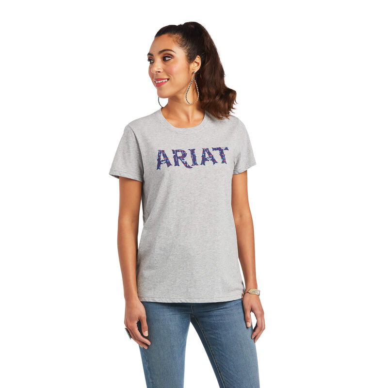 Camisetas Ariat Real Tribal Lore Relaxed Gris Mujer - Chile 870-TUFYNS